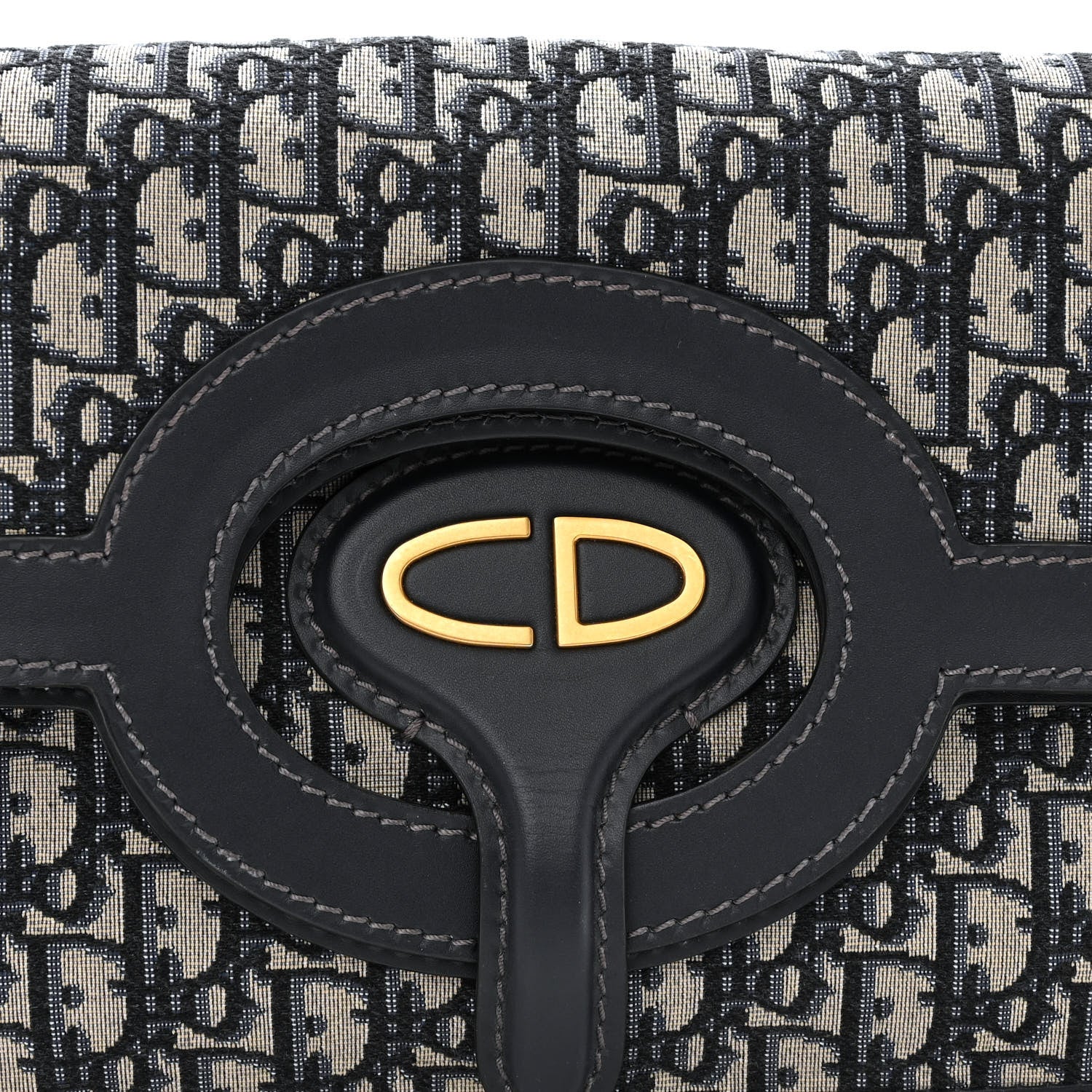 Christian Dior Oblique Fold Over Clutch Blue 8 of 11
