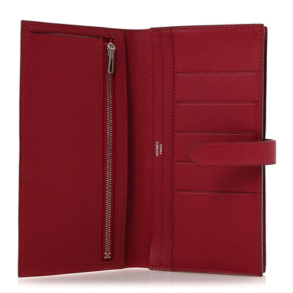 Hermes Epsom Bearn Gusset Wallet Rouge Garance 5 of 10