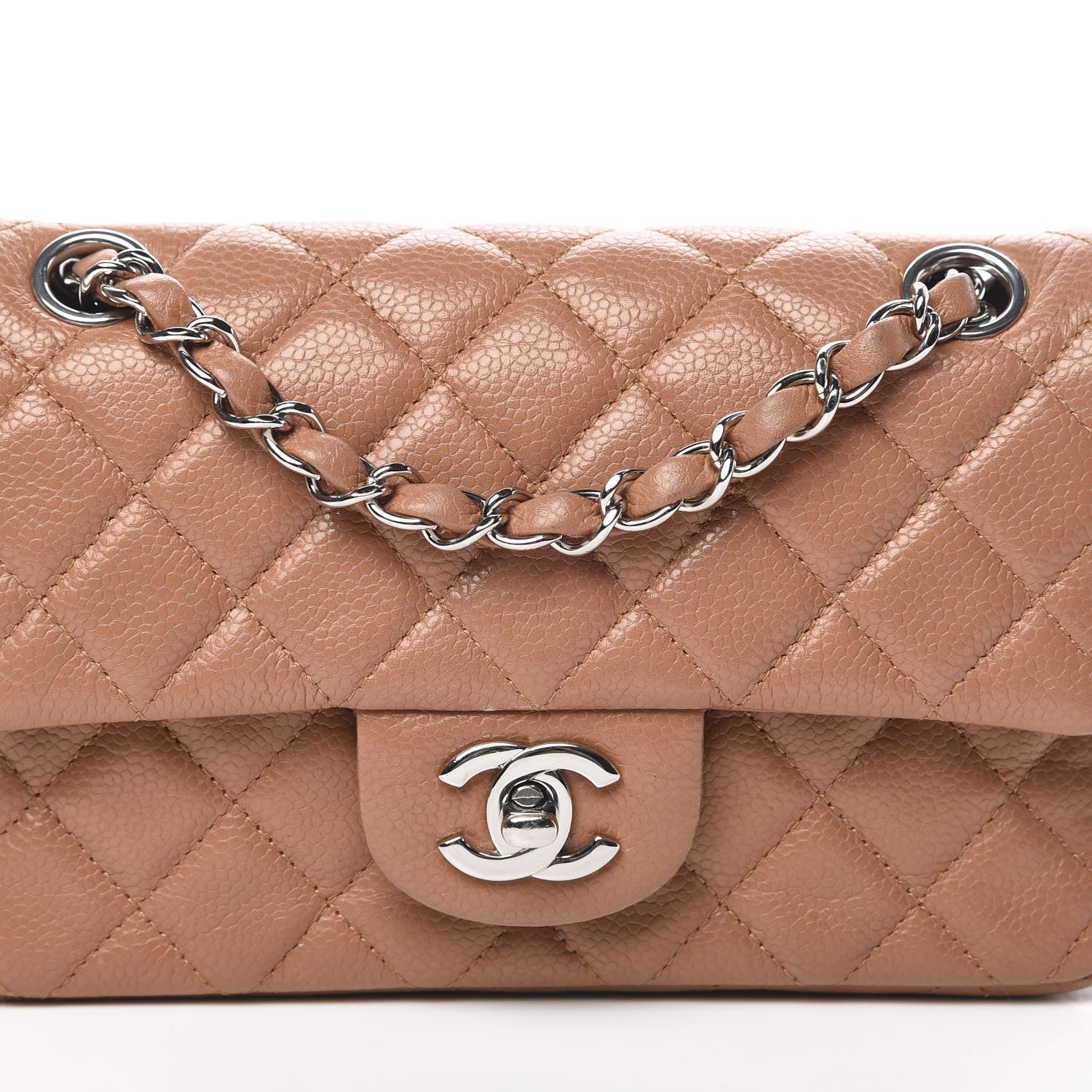 Chanel Caviar Quilted Mini Rectangular Flap Light Brown 8 of 13