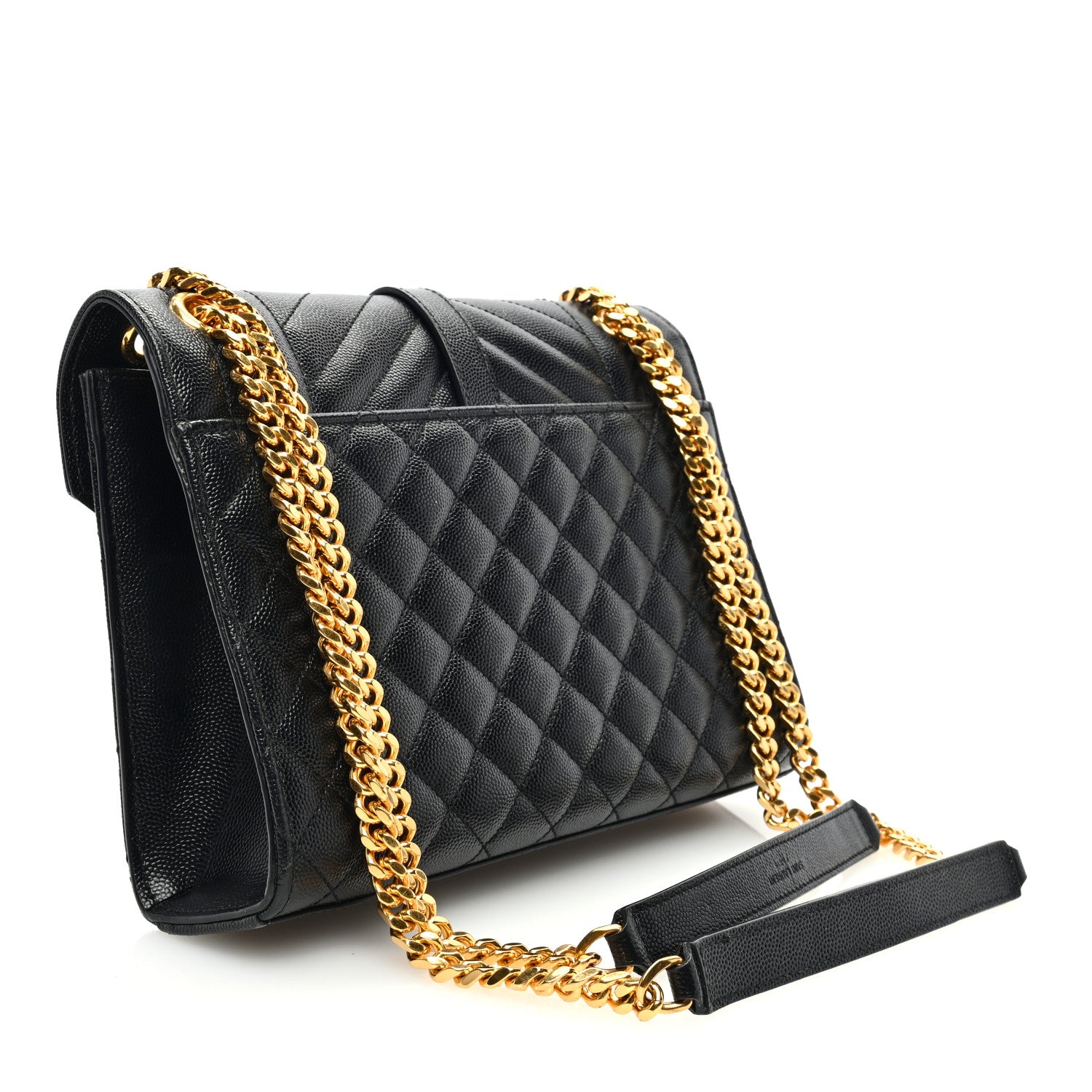Saint Laurent Grain De Poudre Textured Mixed Matelasse Triquilt Medium Monogram Satchel Black 3 of 10