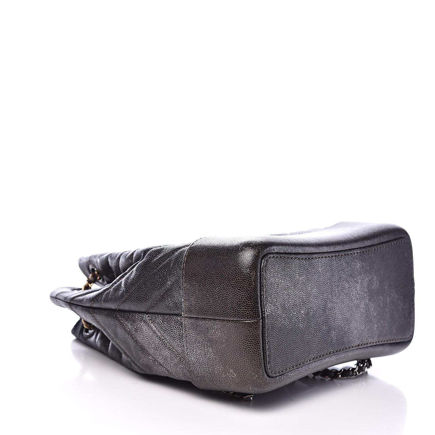 Chanel Metallic Grained Goatskin Gabrielle Backpack Dark Silver Gold 4 of 11