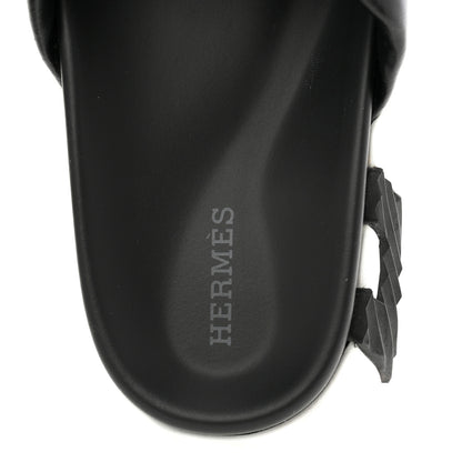 Hermes Nappa Womens Infra Sandals 35.5 Black 8 of 9