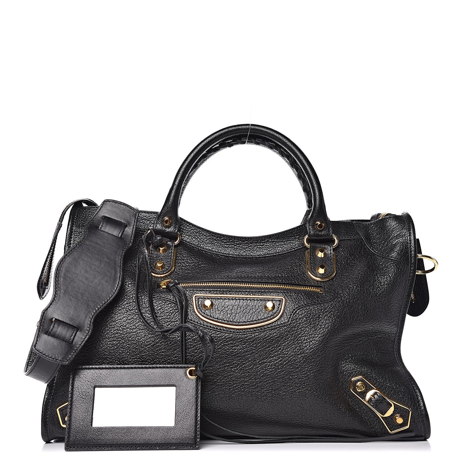 Balenciaga Chevre Gold Metallic Edge Hardware City Black 1 of 10