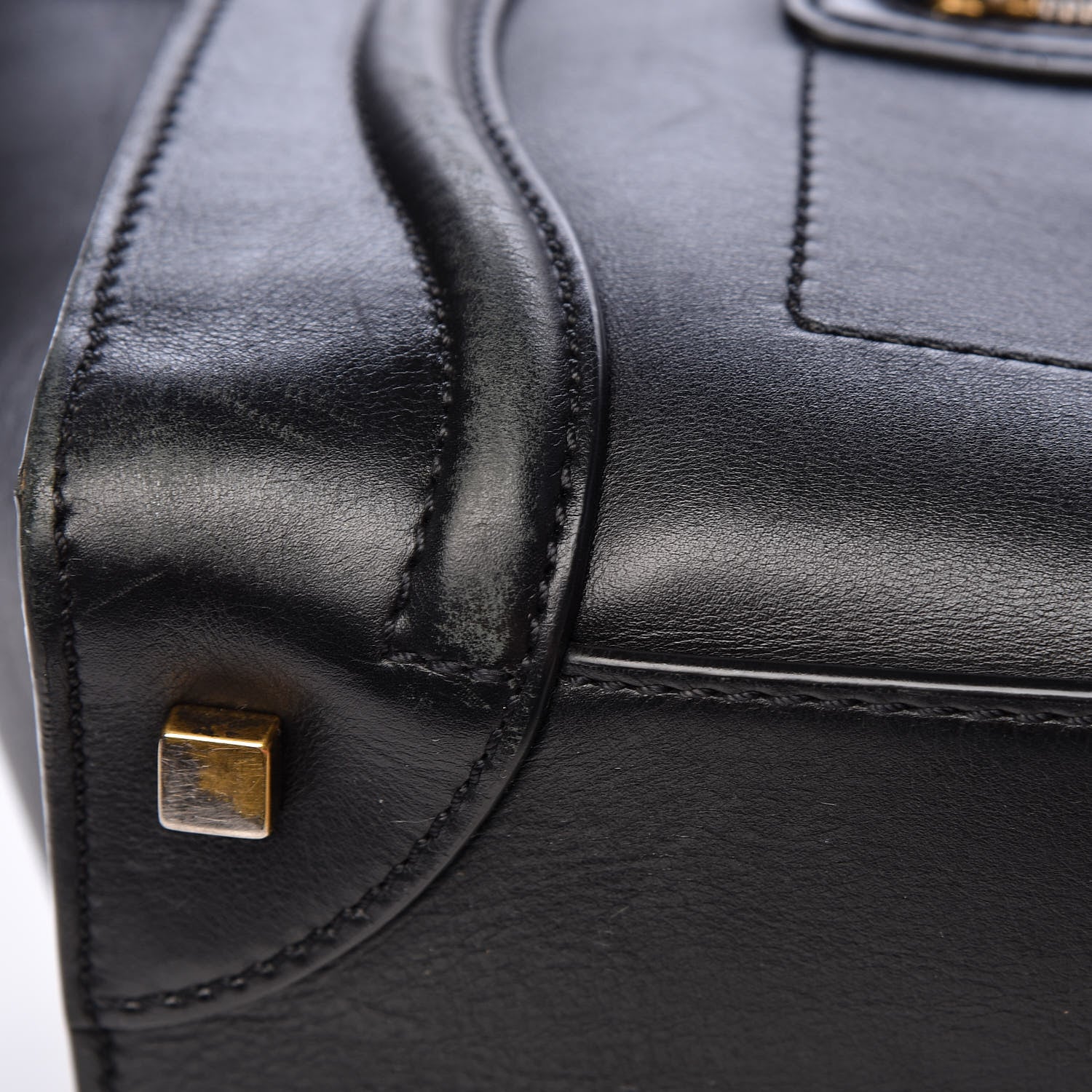 Celine Smooth Calfskin Mini Luggage Black 32 of 33