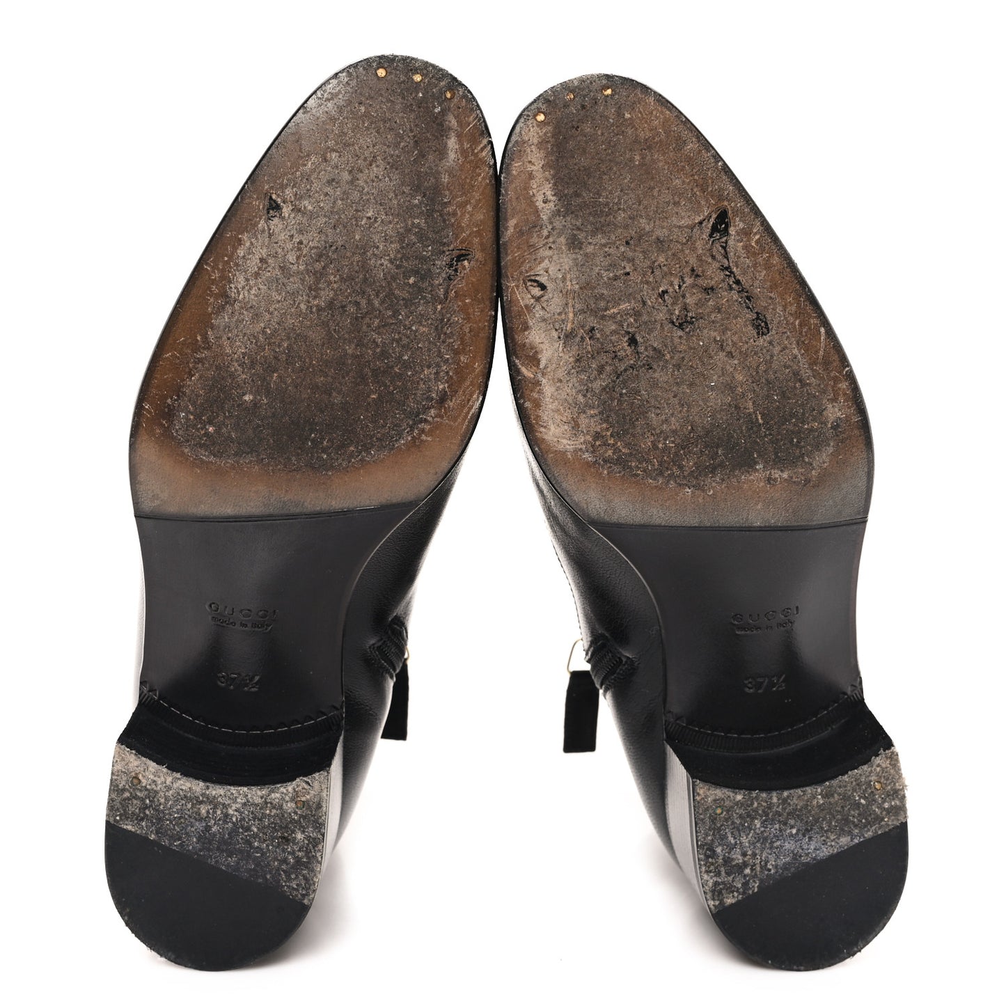 Goatskin Kitten Chain Horsebit Ankle Boots 37.5 Black