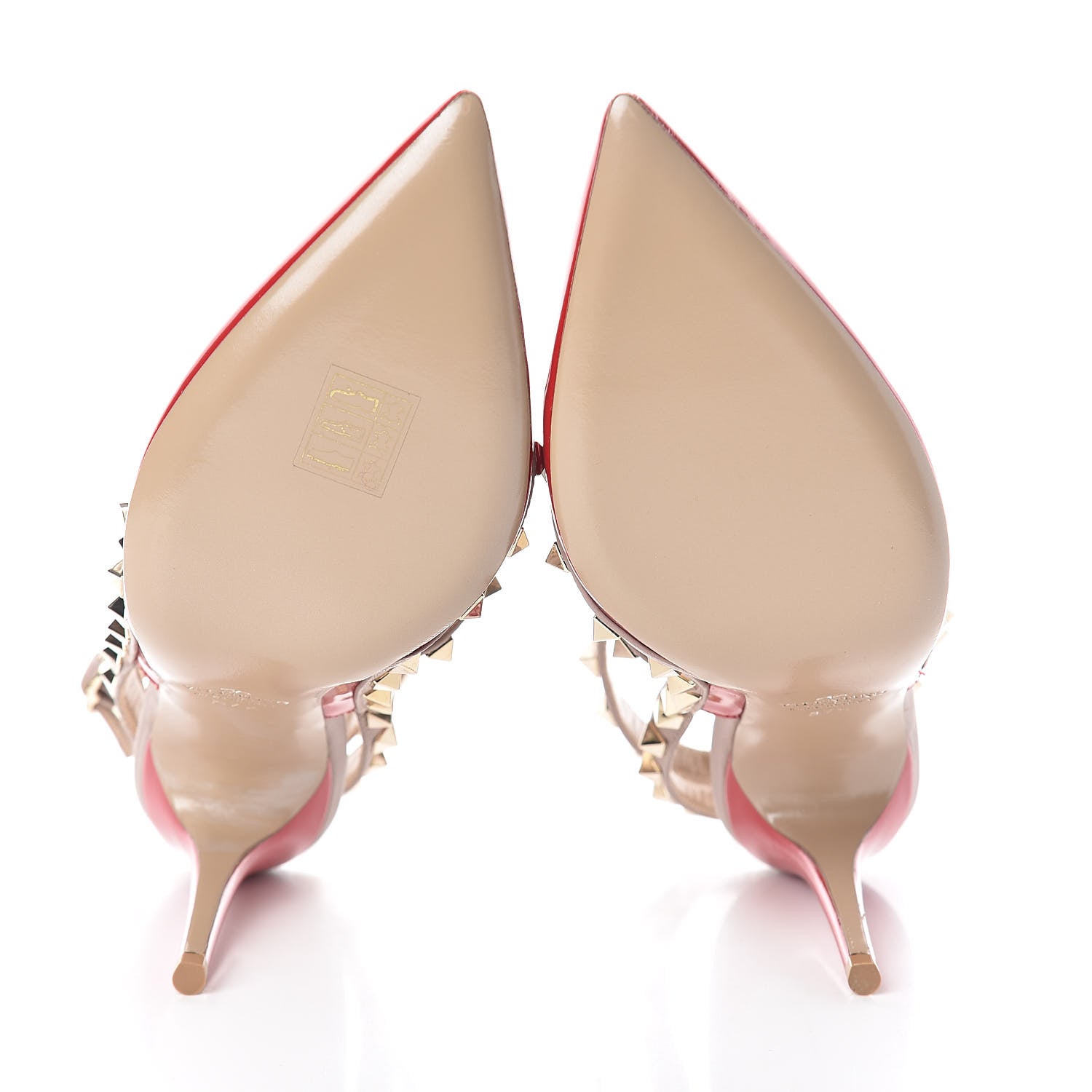 Valentino Garavani Patent Rockstud Ankle Strap 100mm Pumps 37.5 Rosso Valentino Poudre 7 of 7