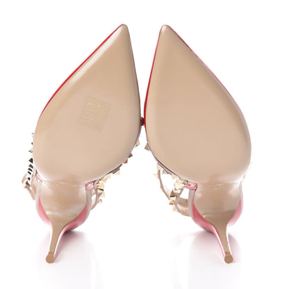 Valentino Garavani Patent Rockstud Ankle Strap 100mm Pumps 37.5 Rosso Valentino Poudre 7 of 7