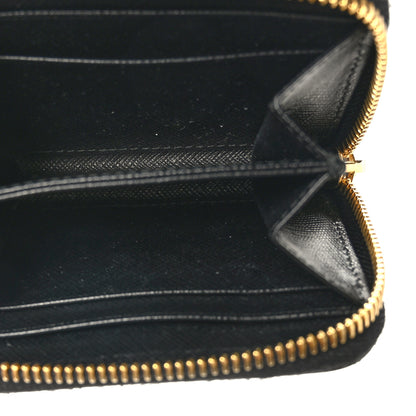 Prada Saffiano Metal Zip Coin Purse Black 6 of 8