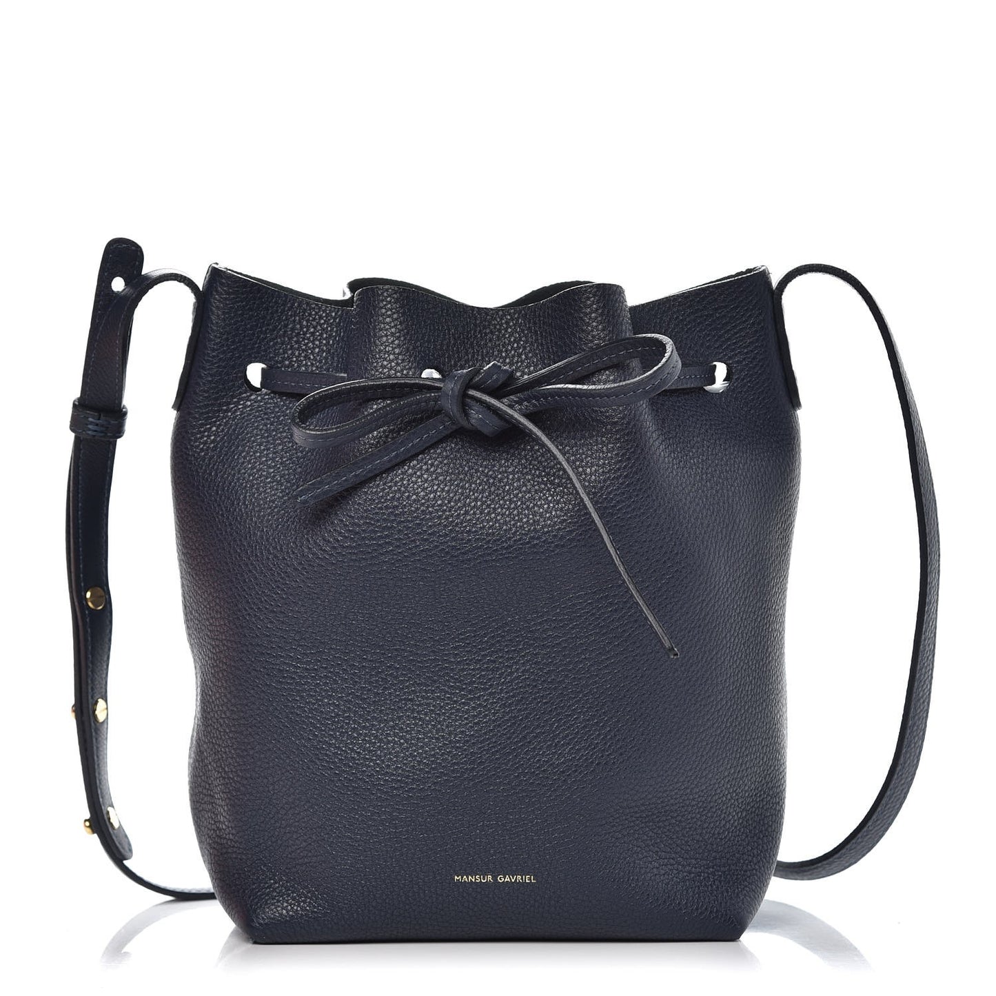 Tumbled Calfskin Mini Bucket Bag Blue
