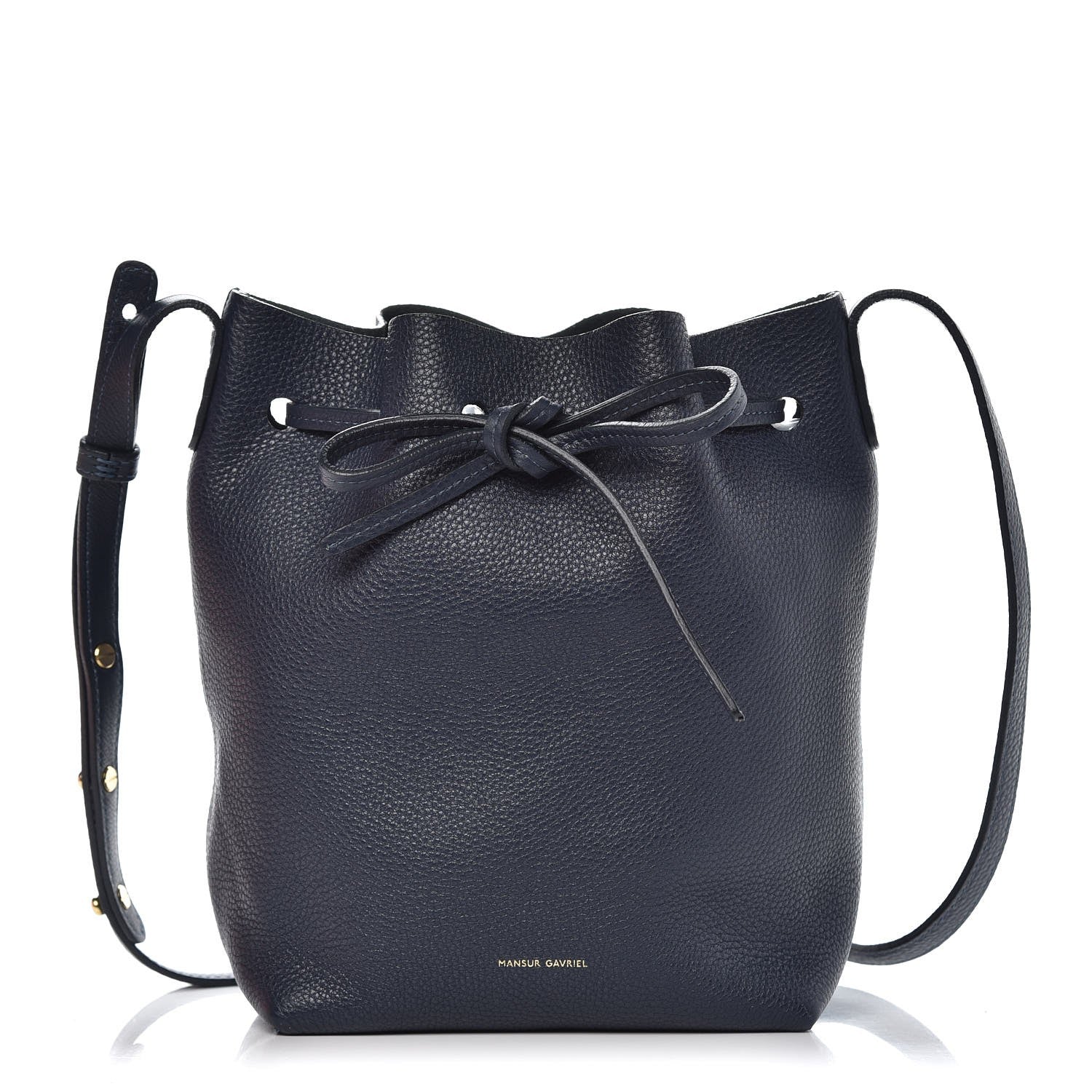 Mansur Gavriel Tumbled Calfskin Mini Bucket Bag Blue 1 of 9