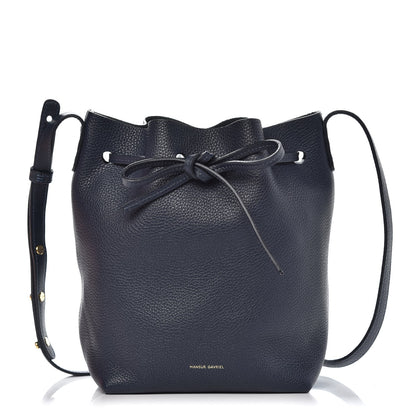 Mansur Gavriel Tumbled Calfskin Mini Bucket Bag Blue 1 of 9