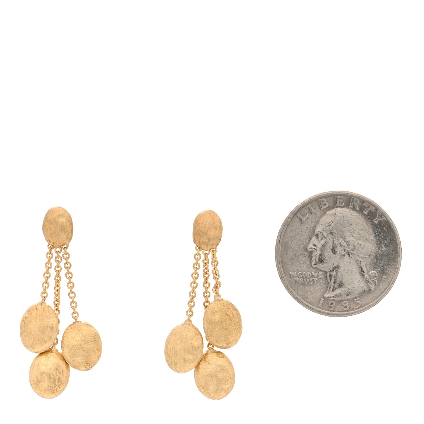 18K Yellow Gold Siviglia 3 Strand Drop Earrings