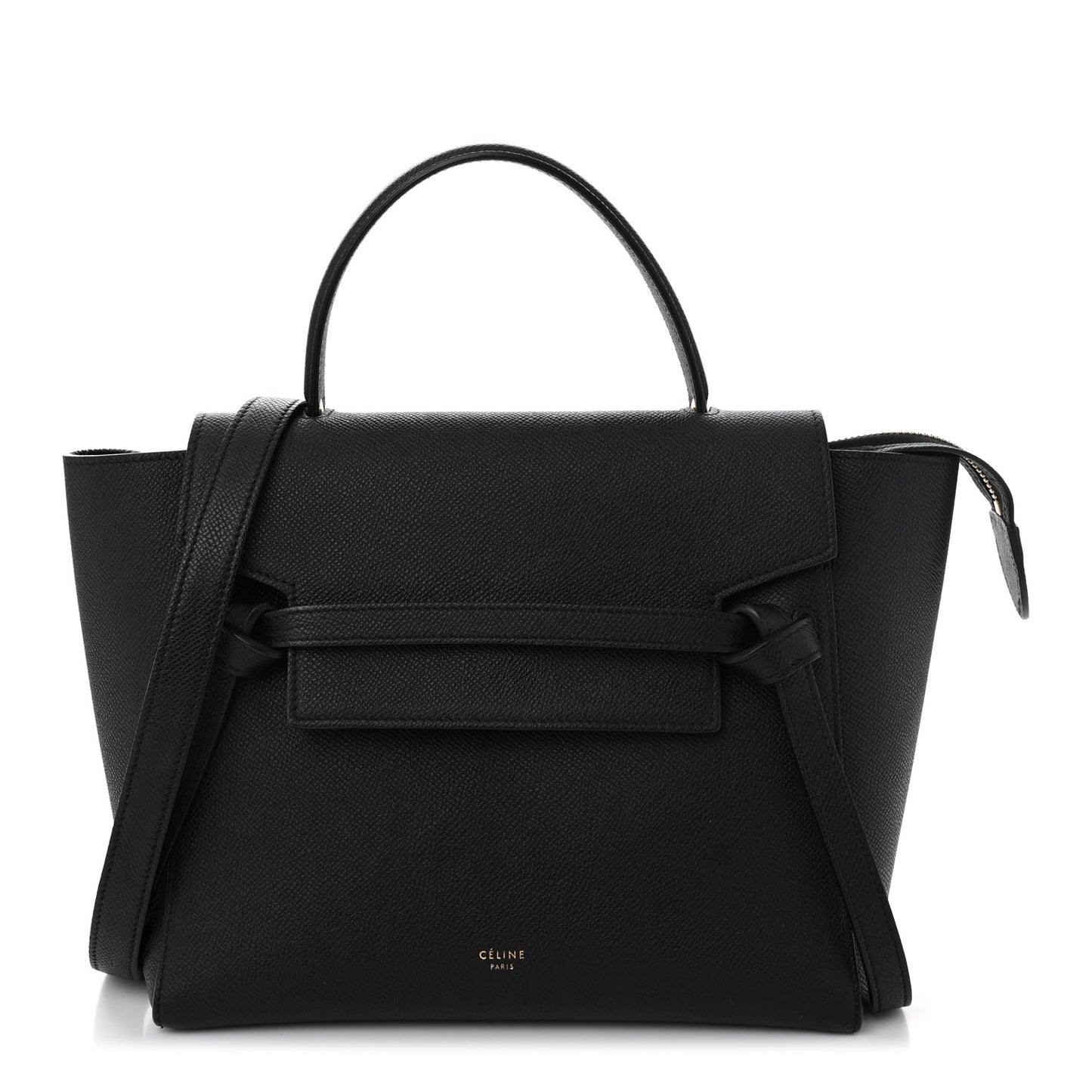 Grained Calfskin Micro Belt Bag Black