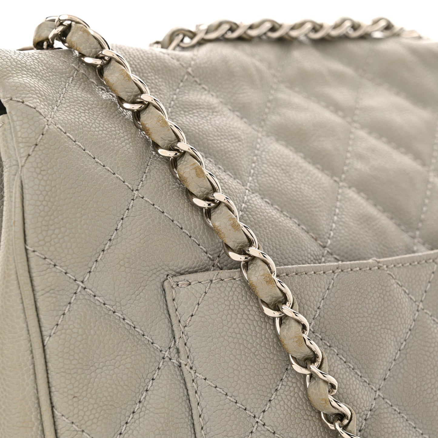 Caviar Quilted Large Urban Companion Flap Grey