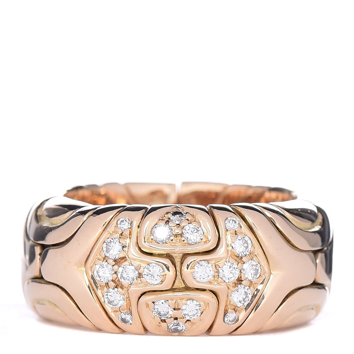18K Yellow Gold Diamond Alveare Ring 50 5.25