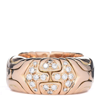 Bulgari 18K Yellow Gold Diamond Alveare Ring 50 5.25 1 of 4
