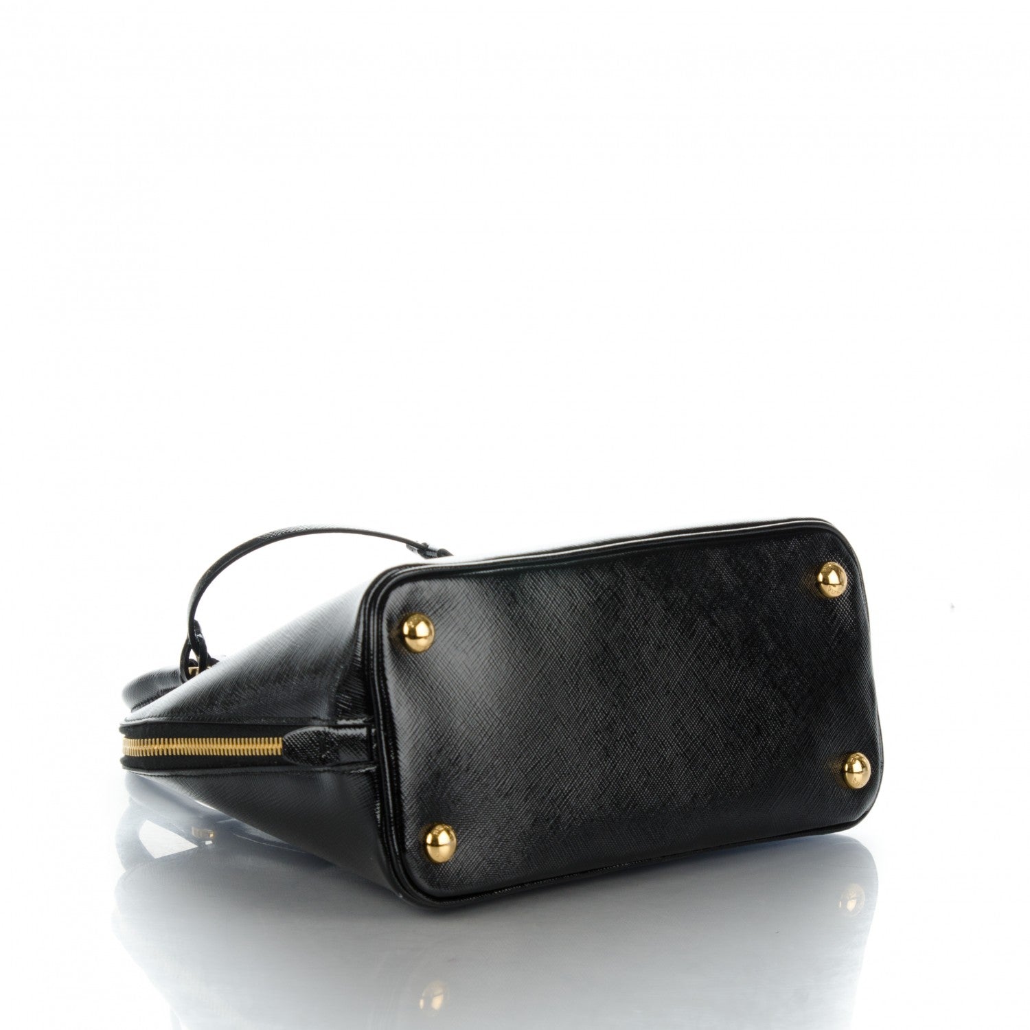 Prada Saffiano Vernice Small Promenade Tote Black 4 of 7