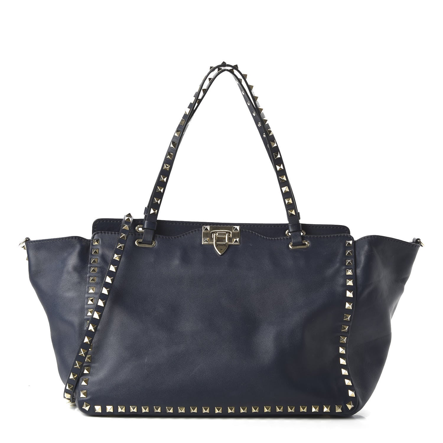 Valentino Garavani Vitello Medium Rockstud Tote Marine 1 of 10