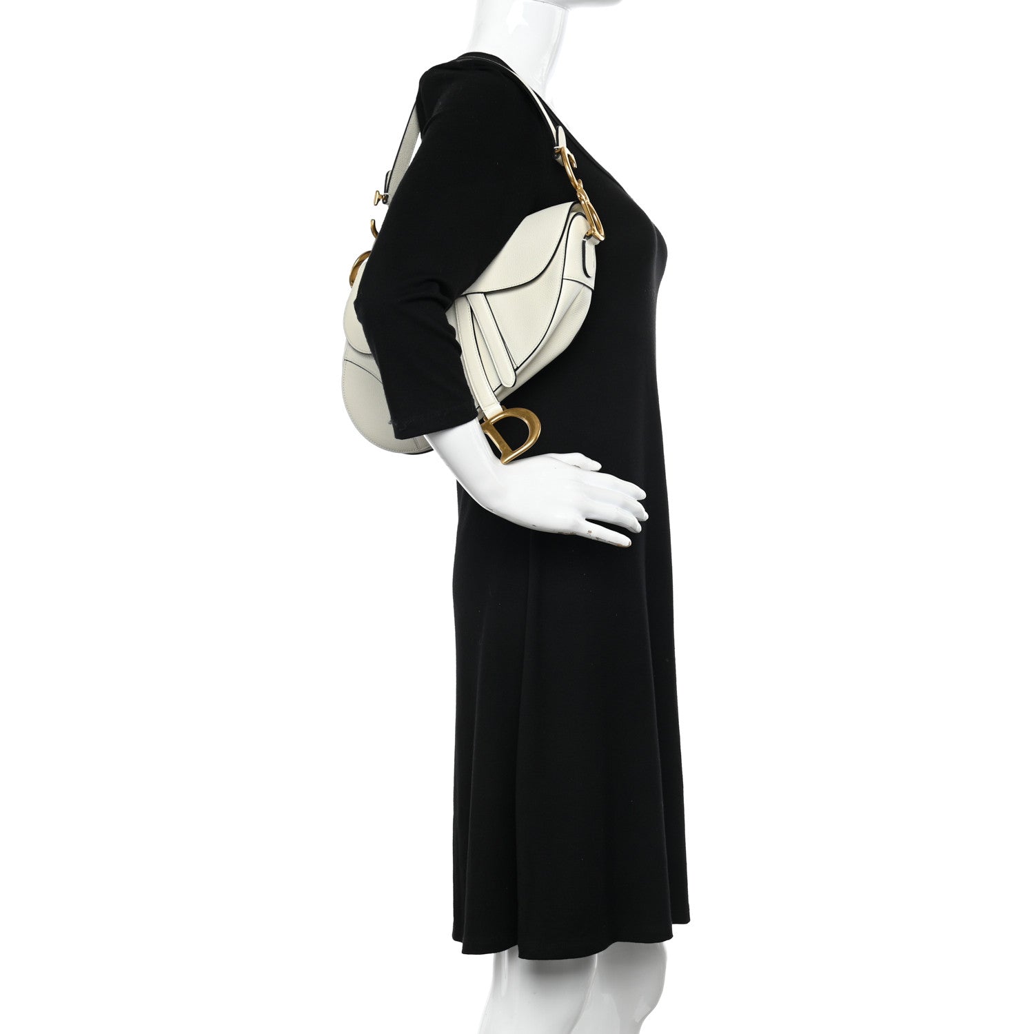 Christian Dior Grained Calfskin Saddle Bag White 2 of 11