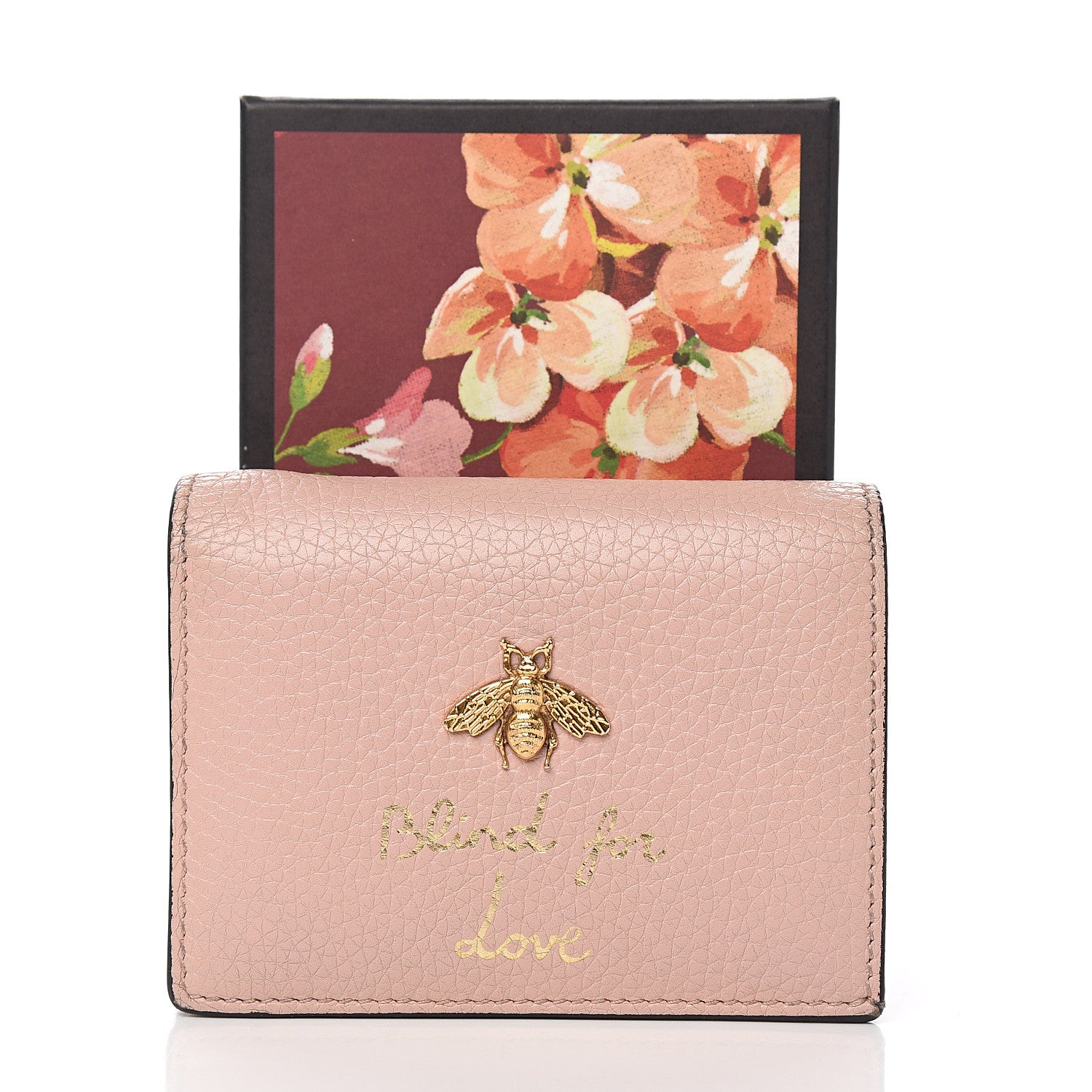 Gucci Cellarius Calfskin Blind for Love Animalier Card Case Perfect Pink 8 of 8