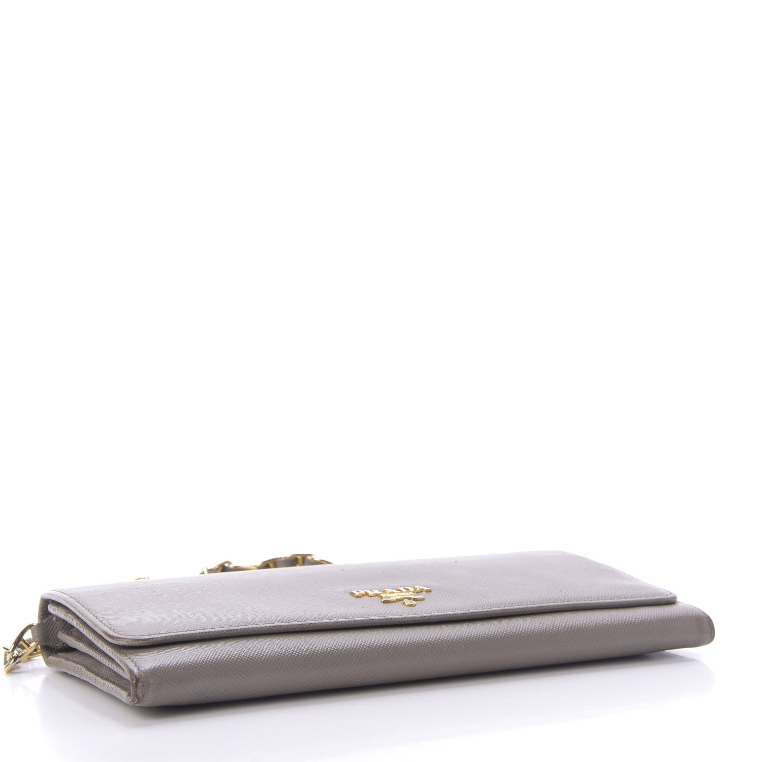 Prada Saffiano Metal Oro Chain Wallet Argilla 4 of 9