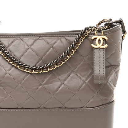 Chanel Aged Calfskin Quilted Medium Gabrielle Hobo Grey 8 of 13