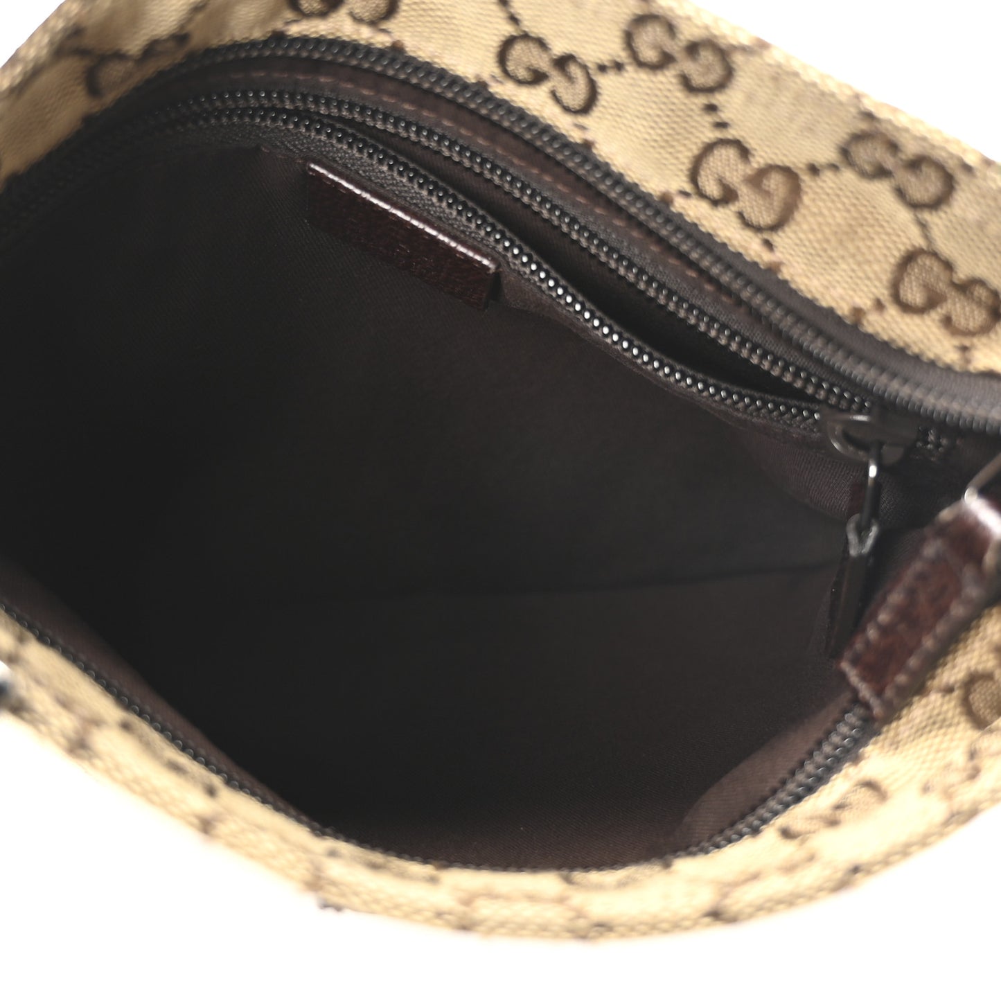 Monogram Web Small Flat Messenger Bag Brown