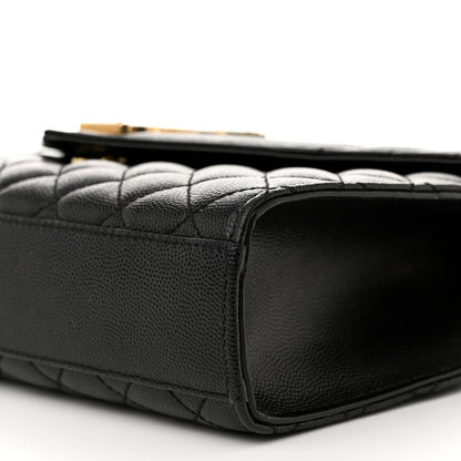 Saint Laurent Grain De Poudre Textured Mixed Matelasse Triquilt Medium Monogram Satchel Black 10 of 12