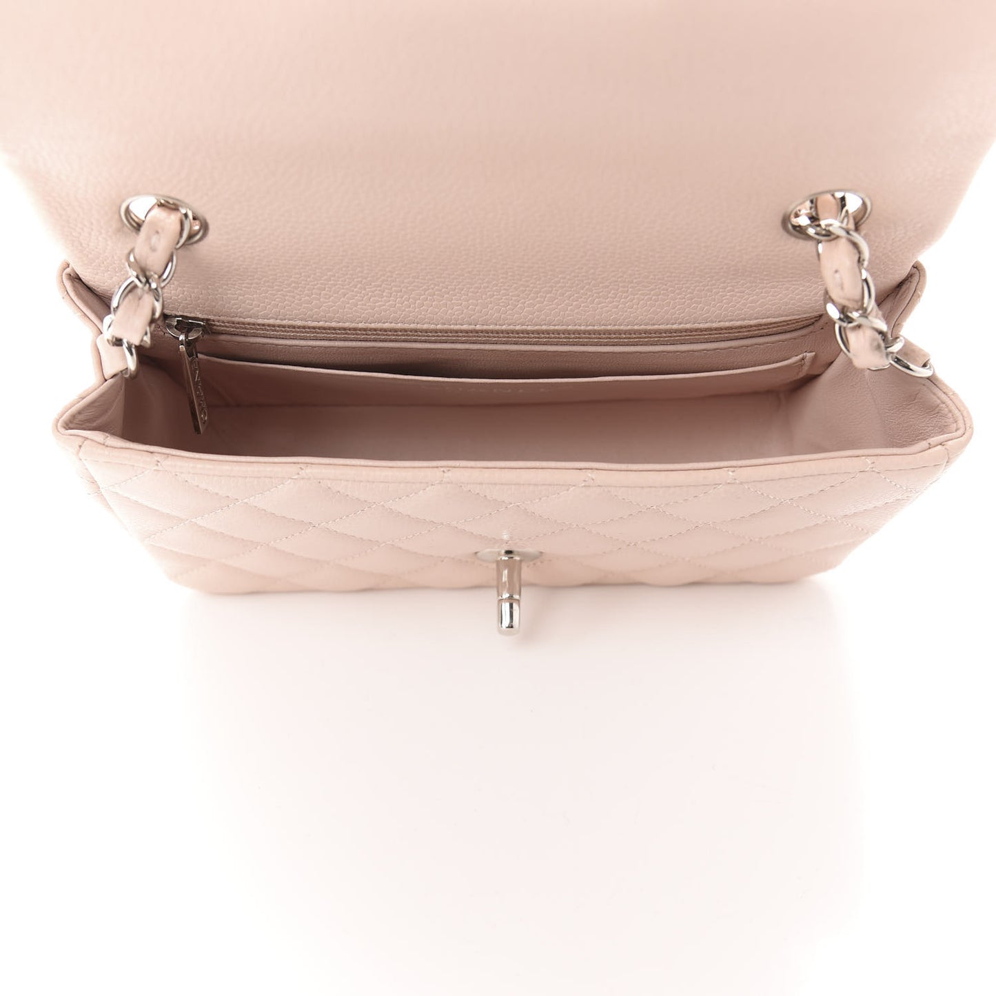 Caviar Quilted Mini Rectangular Flap Light Pink