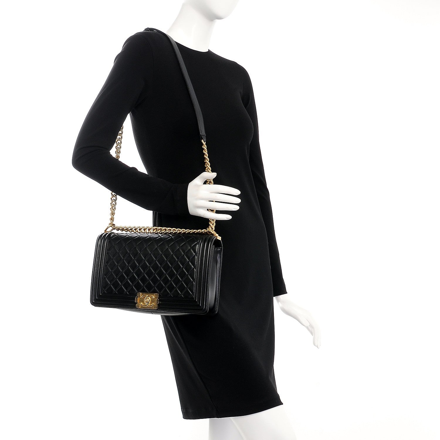 Chanel Lambskin Quilted New Medium Boy Flap Black 2 of 8