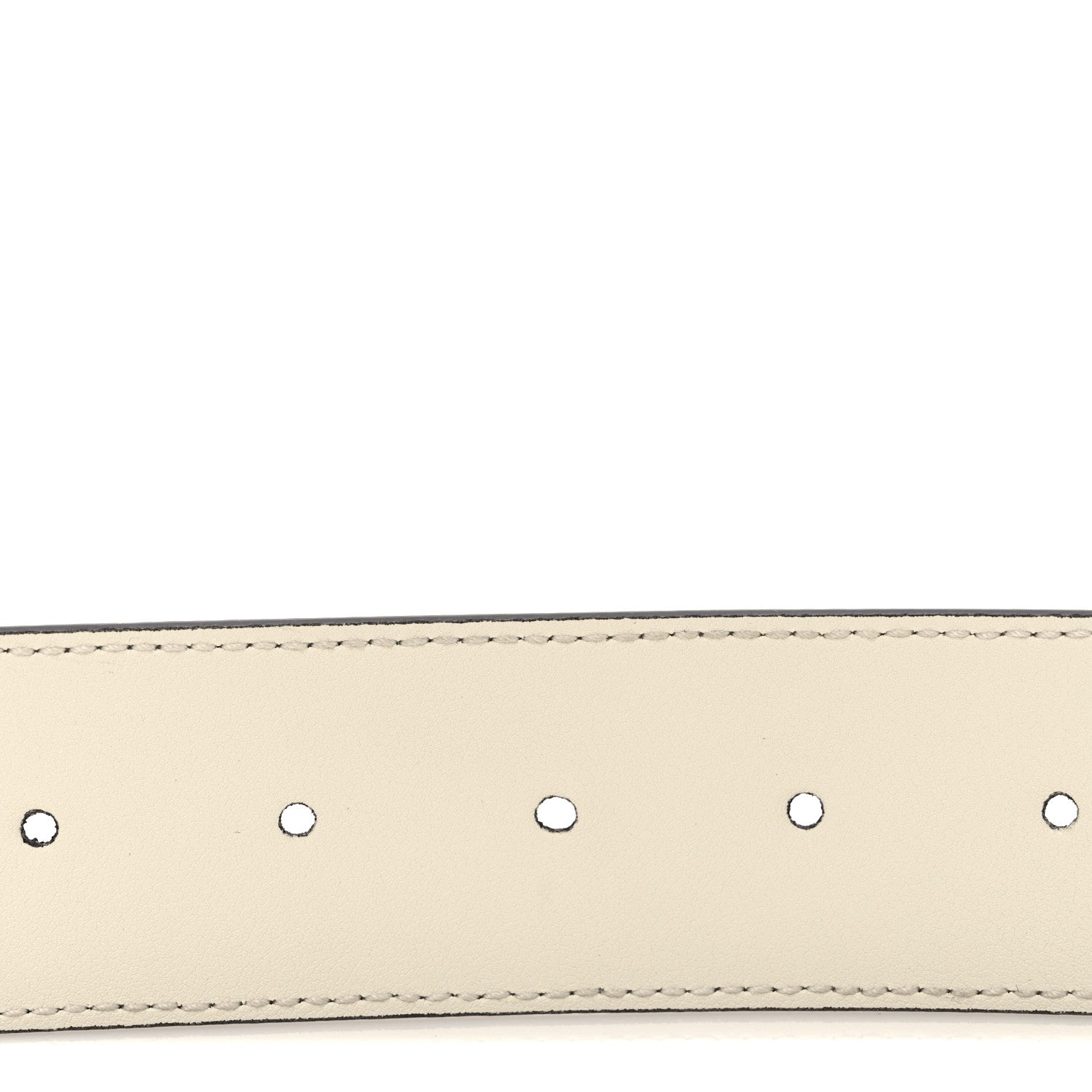Gucci GG Supreme Monogram Plutone Calfskin Enamel Double G 40mm Belt 75 30 Beige Ebony Mystic White 4 of 5