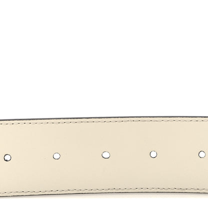 Gucci GG Supreme Monogram Plutone Calfskin Enamel Double G 40mm Belt 75 30 Beige Ebony Mystic White 4 of 5