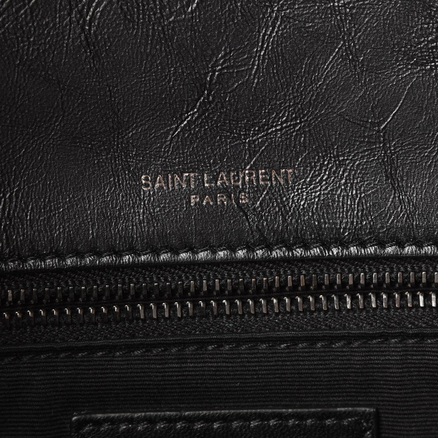 Crinkled Calfskin Matelasse Monogram Medium Niki Chain Satchel Black