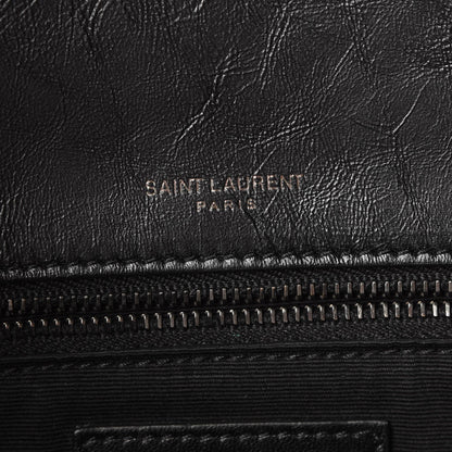 Saint Laurent Crinkled Calfskin Matelasse Monogram Medium Niki Chain Satchel Black 6 of 8