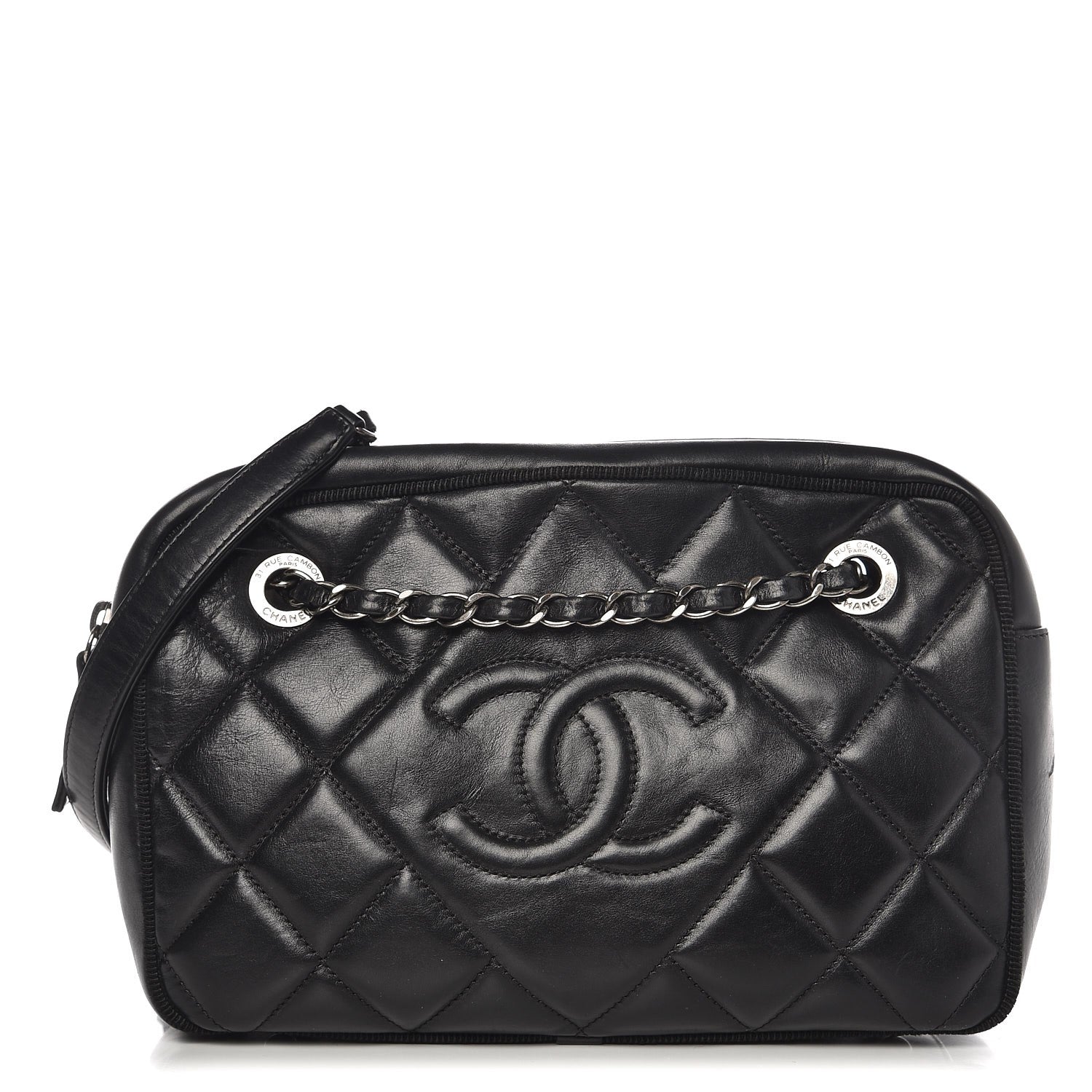 Chanel Calfskin Quilted Small Ballerine Camera Case Black 1 of 8