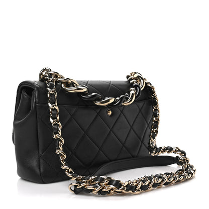 Chanel Lambskin Quilted Resin Bi-Color Chain Flap Bag Black 3 of 7