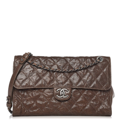 Chanel Crumpled Grained Calfskin Jumbo CC Crave Flap Beige 1 of 7