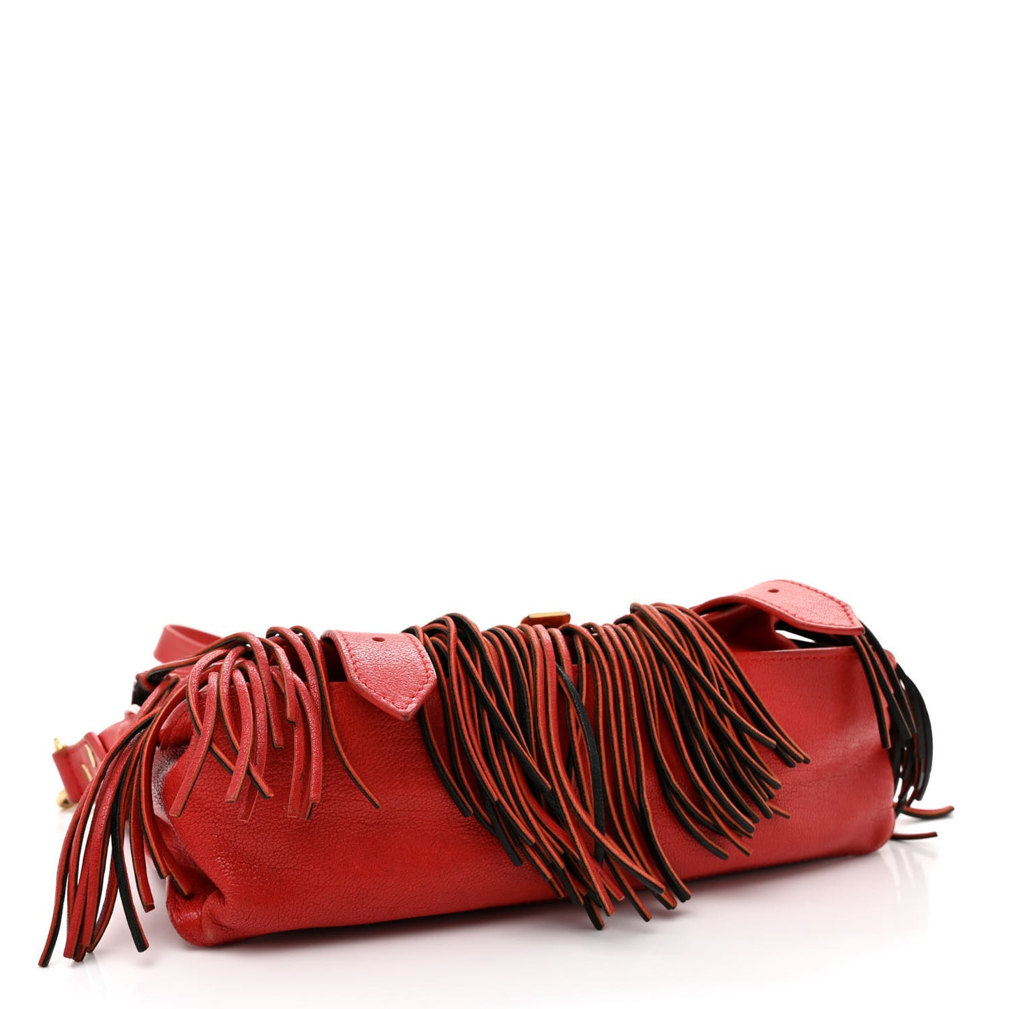 Lambskin Tiny Fringe Lux PS1 Satchel Red