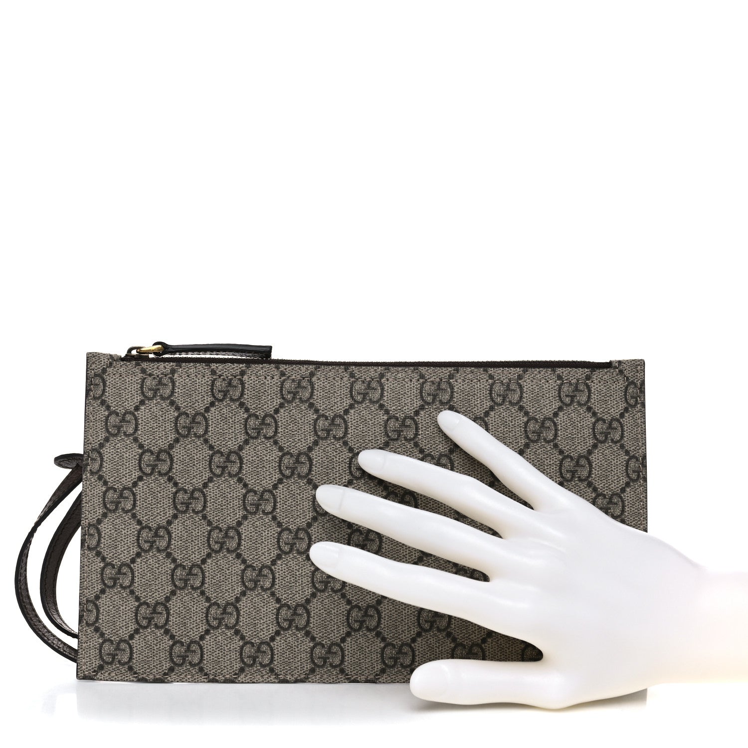 Gucci GG Supreme Monogram Large Ophidia Wristlet Pouch Beige New Acero 2 of 12