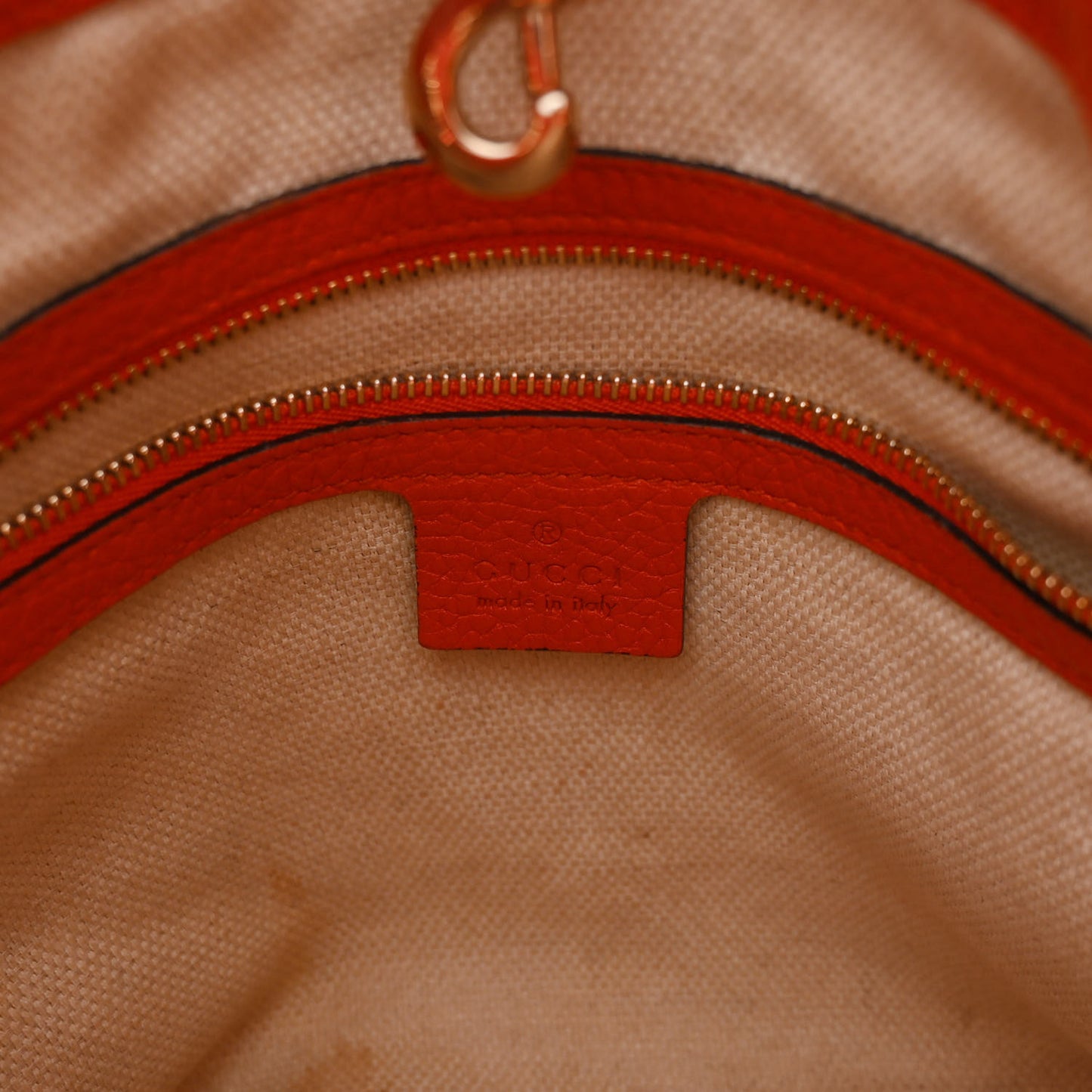 Pebbled Calfskin Medium Soho Chain Shoulder Bag Sun Orange