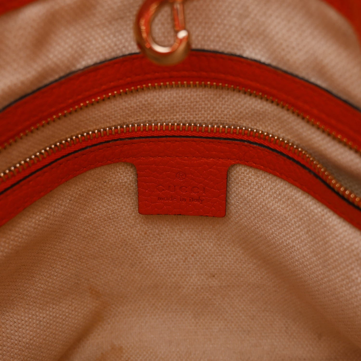Gucci Pebbled Calfskin Medium Soho Chain Shoulder Bag Sun Orange 6 of 11