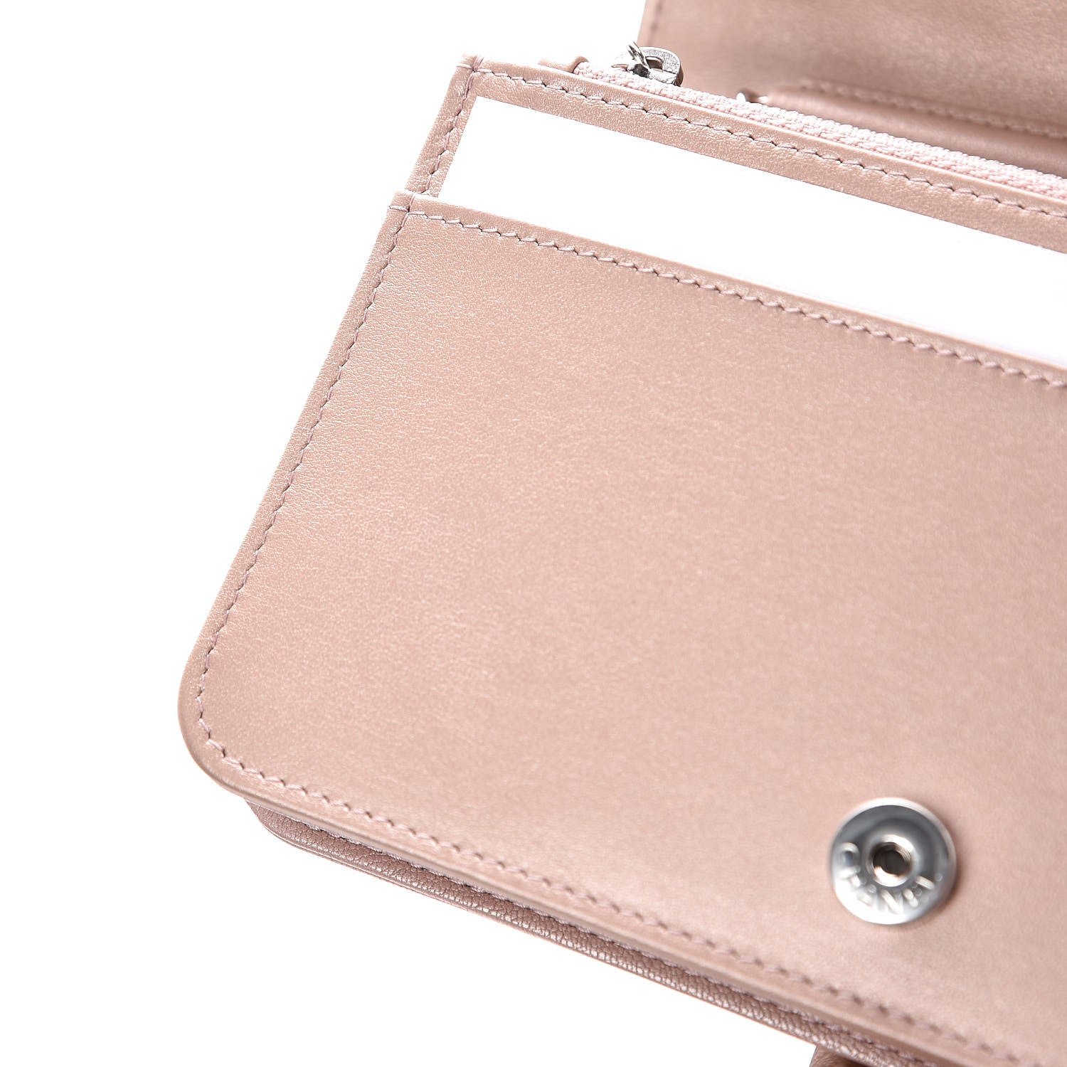 Chanel Goatskin Camellia Embossed Wallet On Chain WOC Light Pink 9 of 12