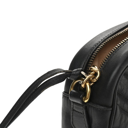 Gucci Calfskin Matelasse Small GG Marmont Chain Shoulder Bag Black 12 of 15