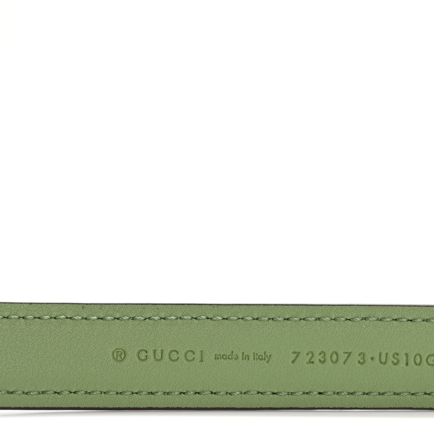 Gucci Ciny Lux Calfskin Blondie 30mm Belt 85 34 Salamander Green 5 of 6