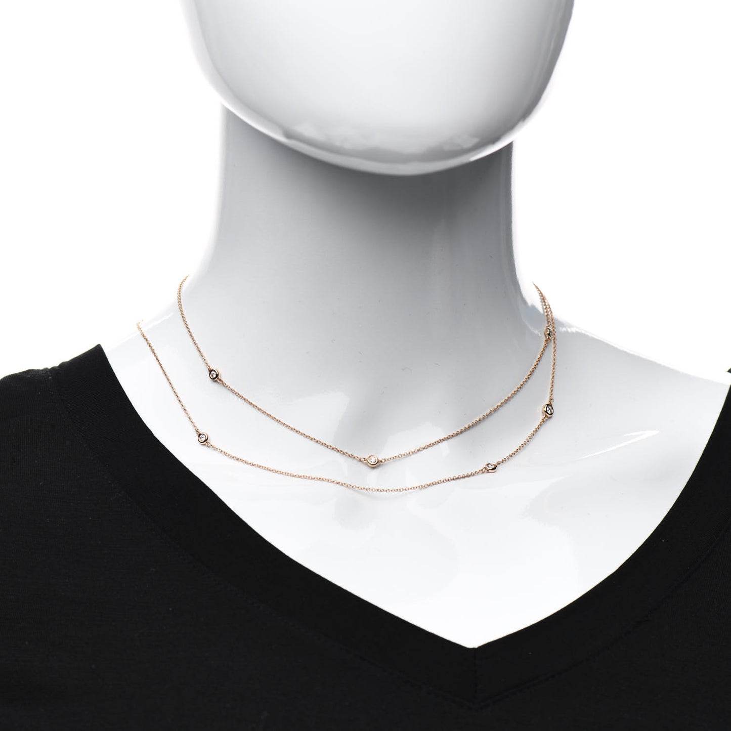 18K Rose Gold Diamond .31ctw Elsa Peretti Diamonds by the Yard Sprinkle Necklace