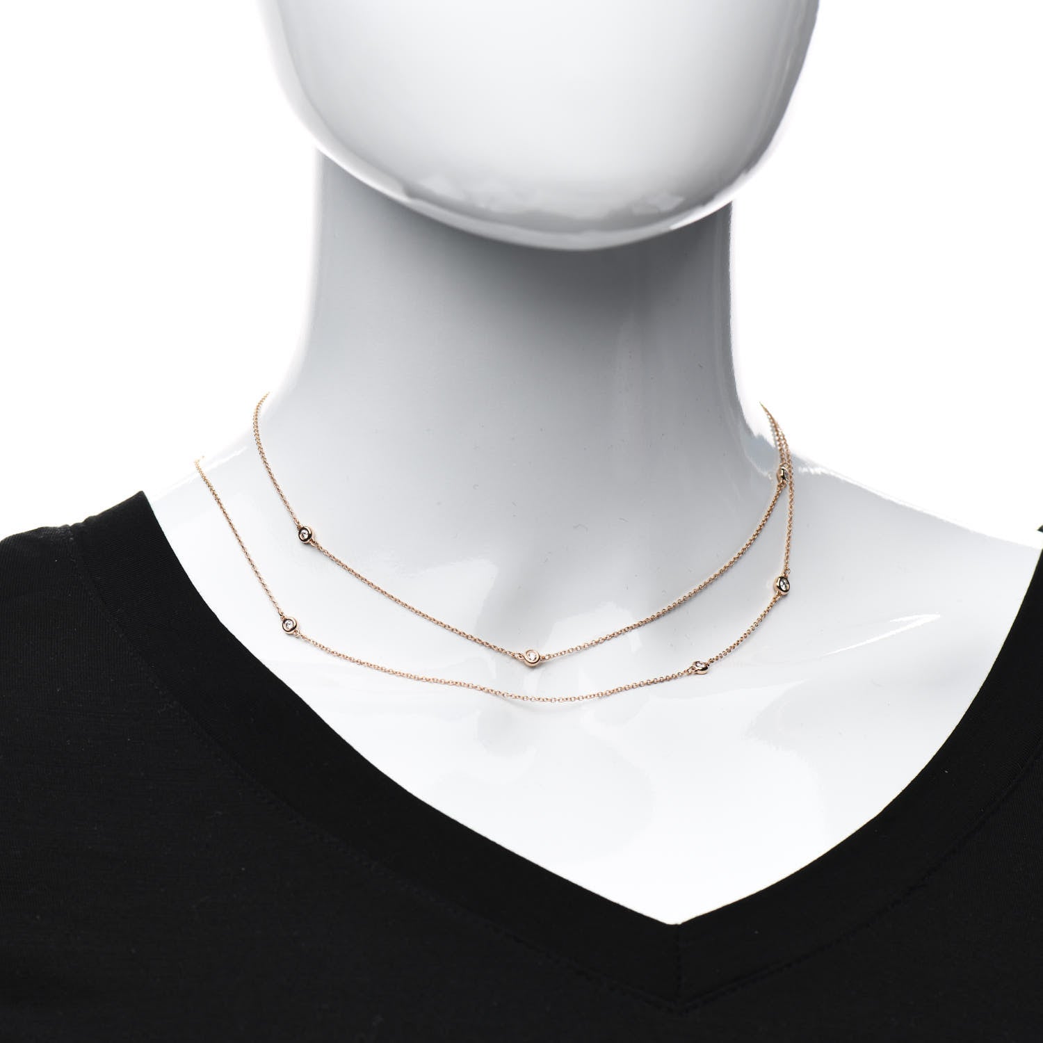 Tiffany 18K Rose Gold Diamond .31ctw Elsa Peretti Diamonds by the Yard Sprinkle Necklace 2 of 9