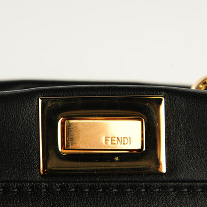 Fendi Nappa Micro Peekaboo Iconic Satchel Black 7 of 10