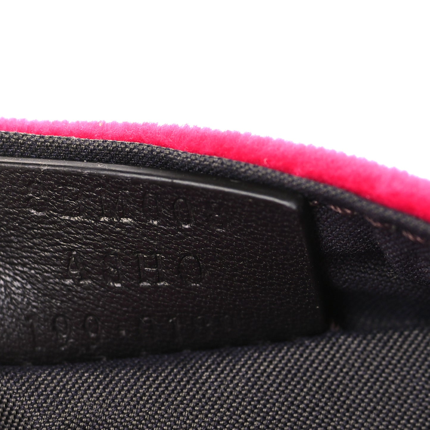 Velvet FF Embossed Hip Belt Baguette Bag Fuxia