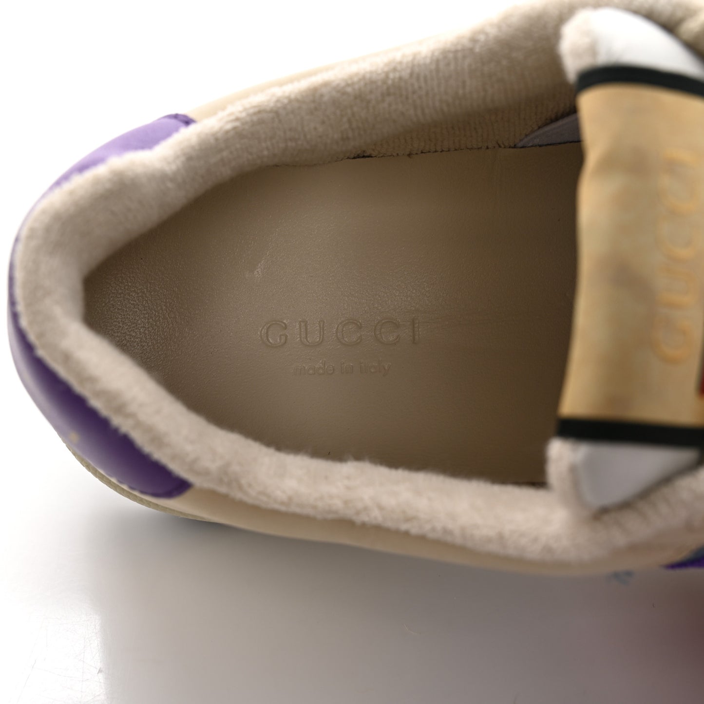 Calfskin Lame GG Monogram Web Womens Screener Sneakers 36.5 Blue Silver Dusty Milk Shine Purple