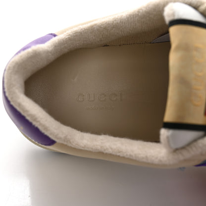 Gucci Calfskin Lame GG Monogram Web Womens Screener Sneakers 36.5 Blue Silver Dusty Milk Shine Purple 10 of 16